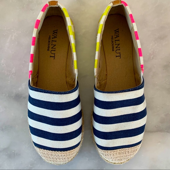 Walnut Melbourne Neon Striped Espadrilles. 6 - Picture 3 of 10
